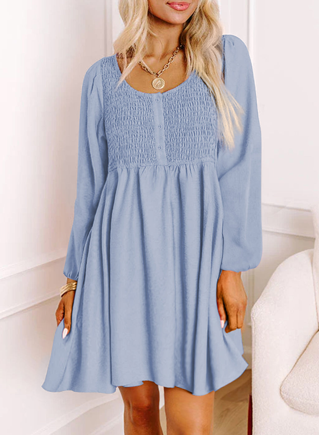 Dokotoo Fall Dresses for Women 2026 Casual Long Sleeve Mini Dress