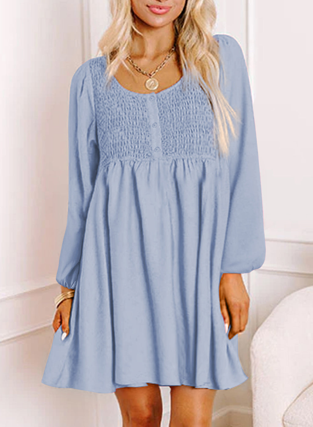 Dokotoo Fall Dresses for Women 2026 Casual Long Sleeve Mini Dress