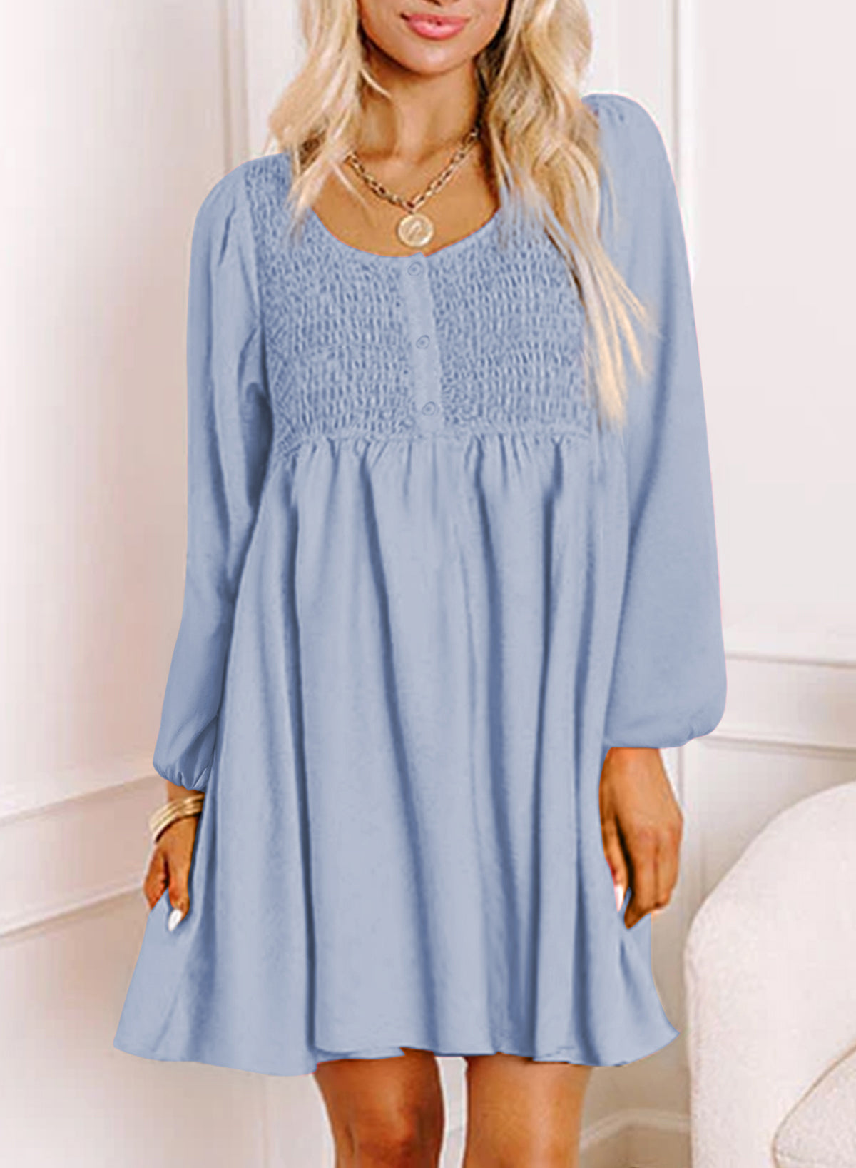 Dokotoo Fall Dresses for Women 2026 Casual Long Sleeve Mini Dress