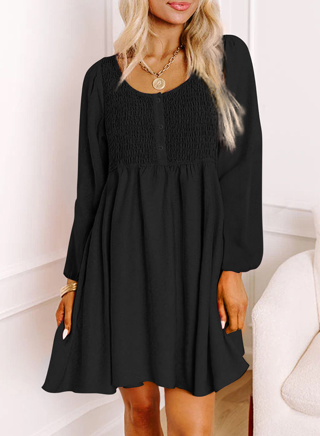 Dokotoo Fall Dresses for Women 2026 Casual Long Sleeve Mini Dress