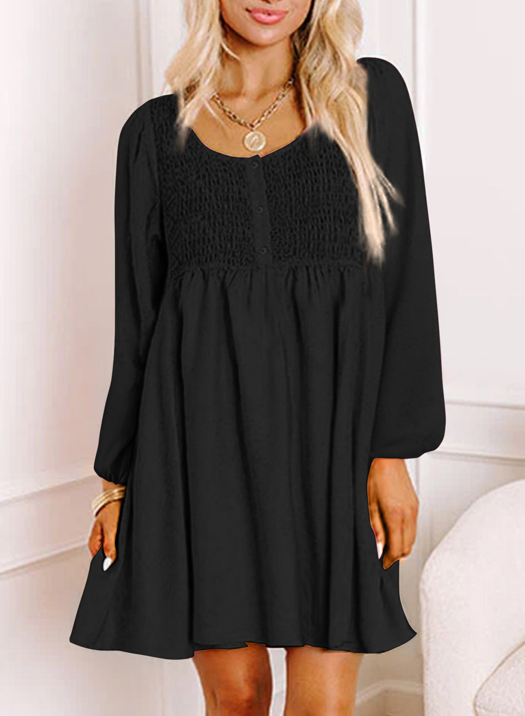 Dokotoo Fall Dresses for Women 2026 Casual Long Sleeve Mini Dress