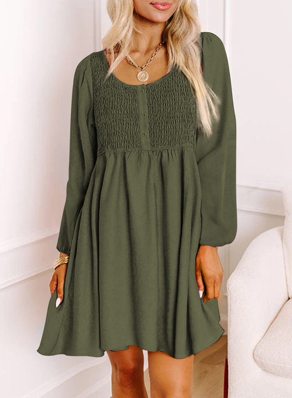 Dokotoo Fall Dresses for Women 2026 Casual Long Sleeve Mini Dress