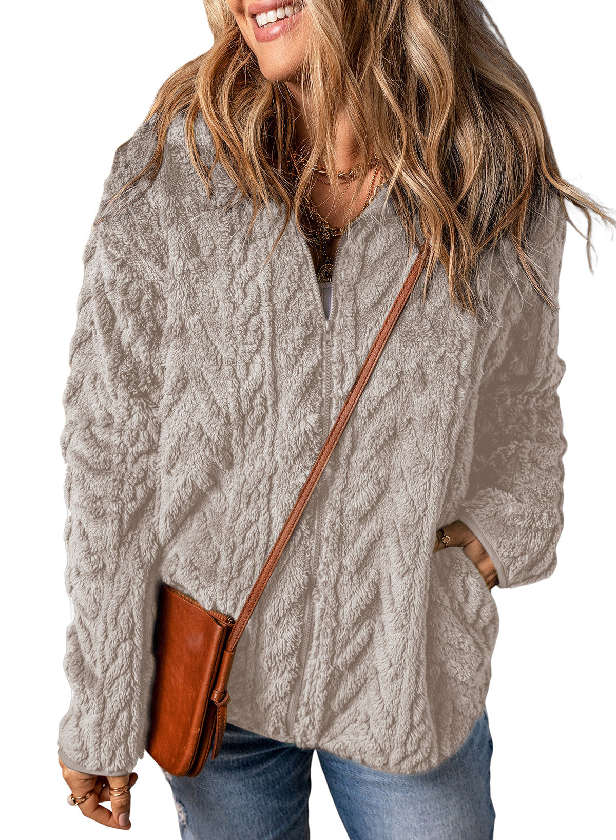 Dokotoo Winter Fleece Jacket for Women 2026 Zipper Casual Coat with Pockets