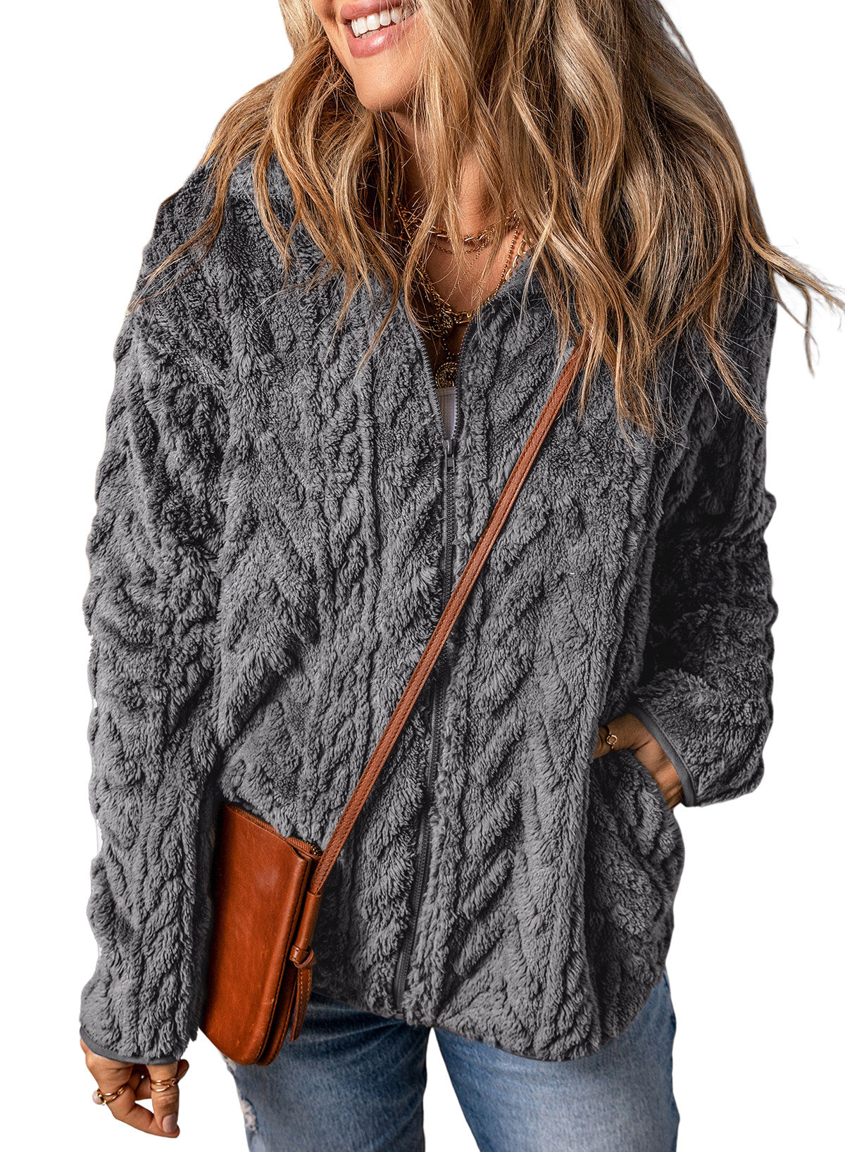 Dokotoo Winter Fleece Jacket for Women 2026 Zipper Casual Coat with Pockets