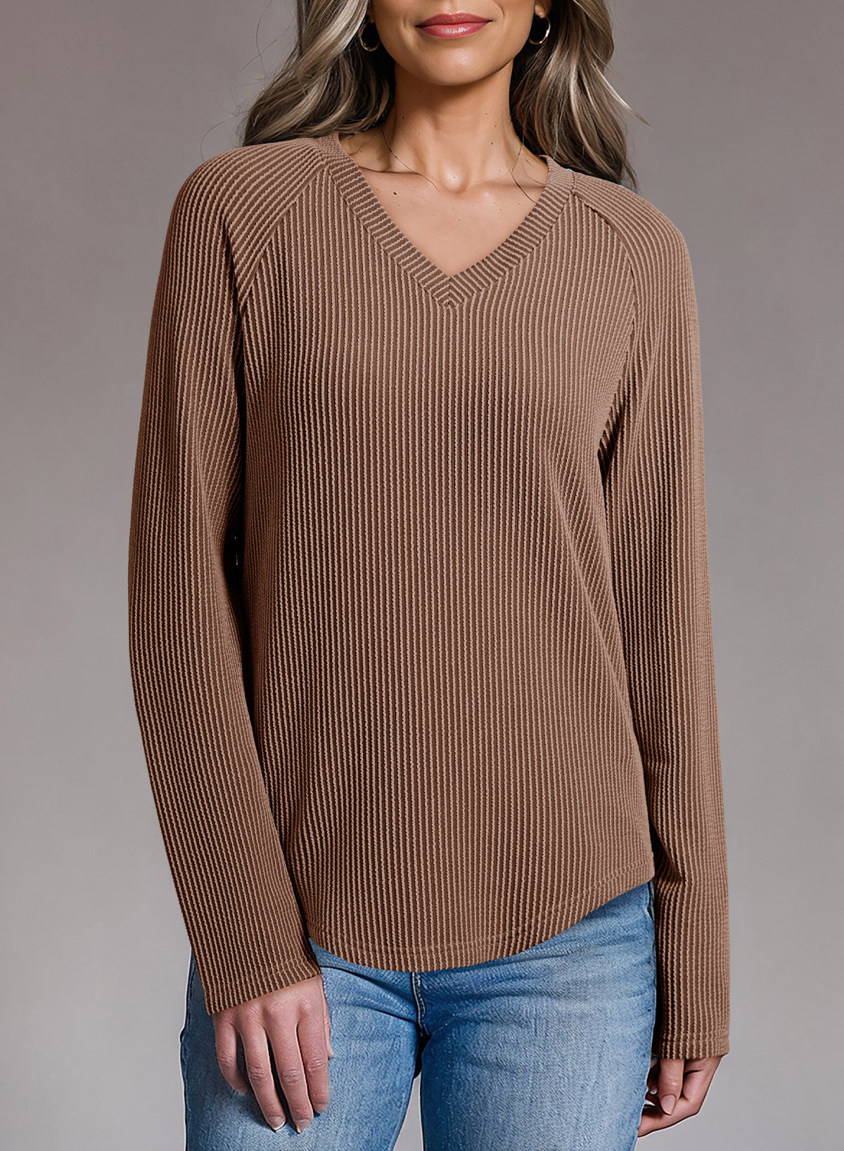 Dokotoo Spring Tops for Women 2026 Long Sleeve Ribbed Knit Teacher Shirts