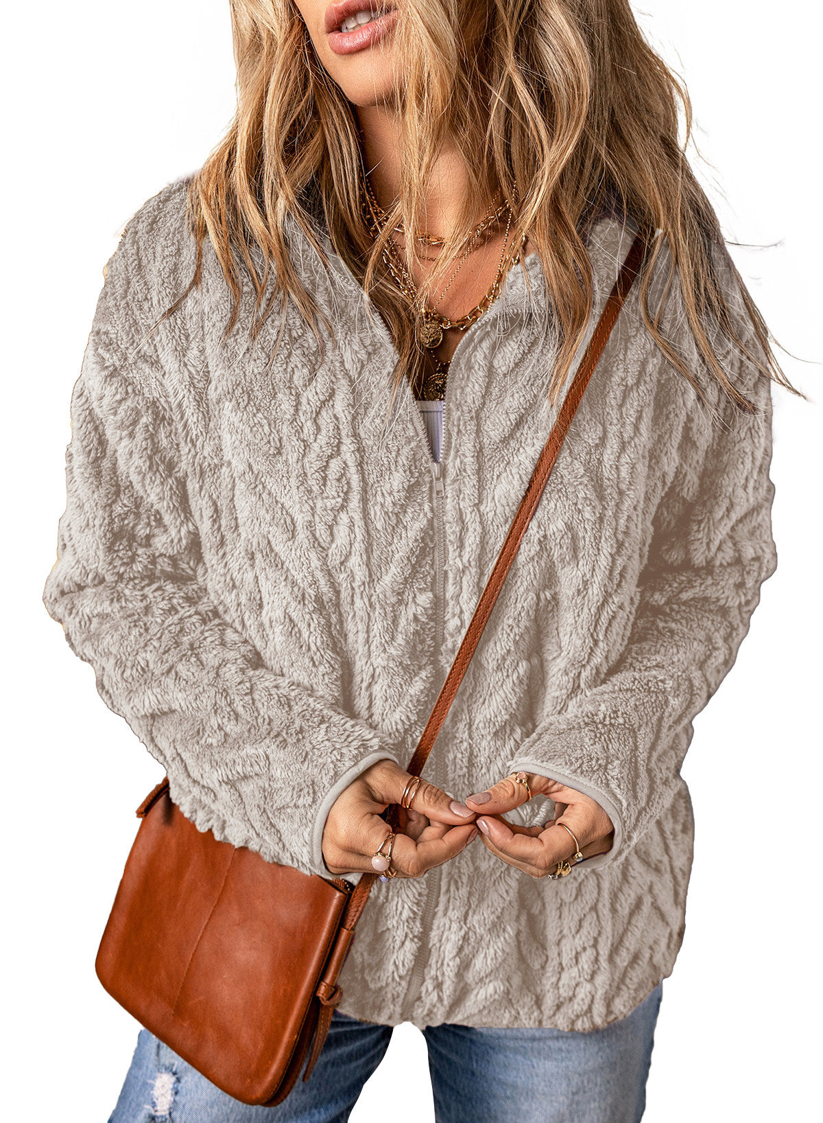 Dokotoo Winter Fleece Jacket for Women 2026 Zipper Casual Coat with Pockets