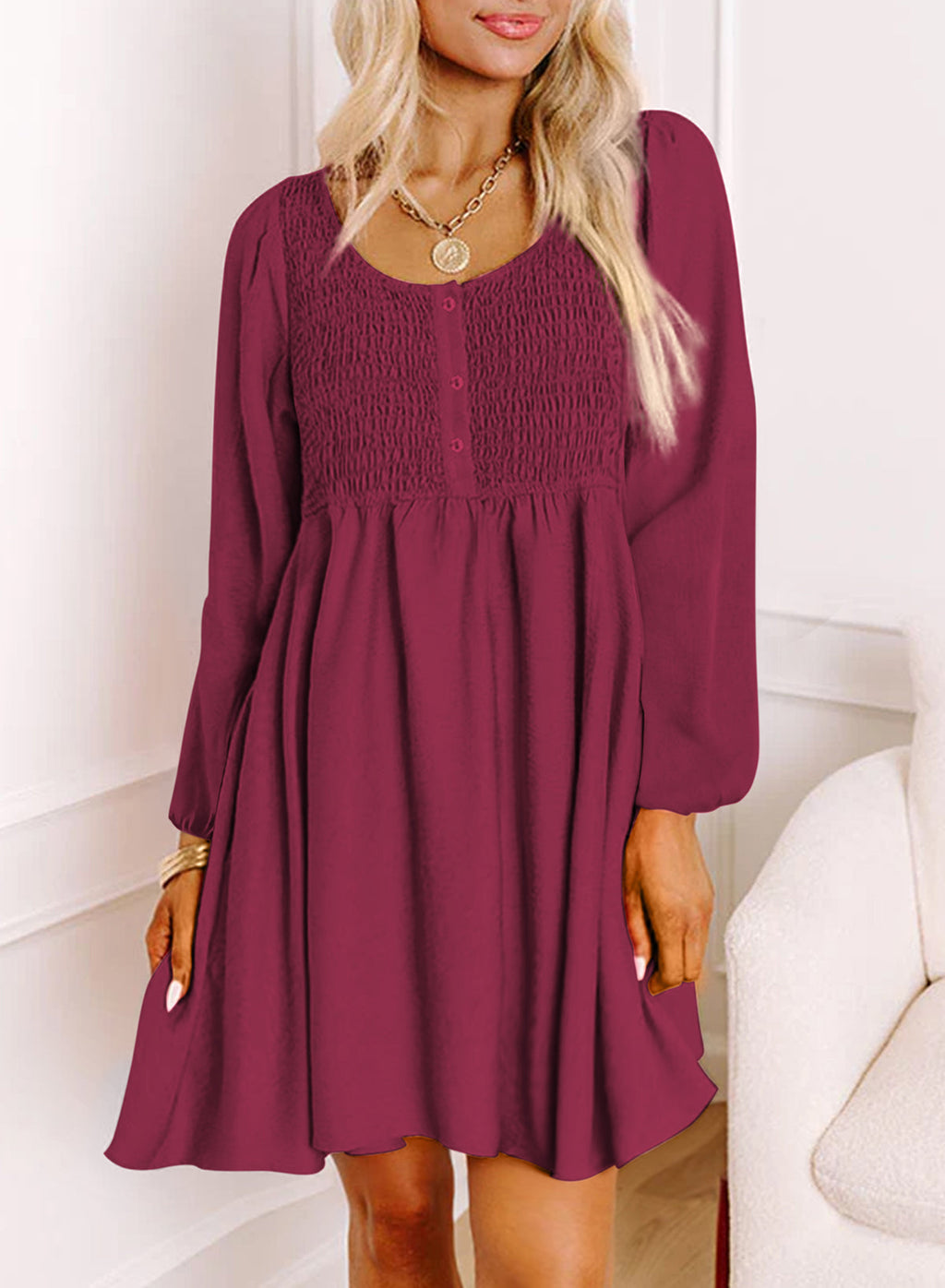 Dokotoo Fall Dresses for Women 2026 Casual Long Sleeve Mini Dress