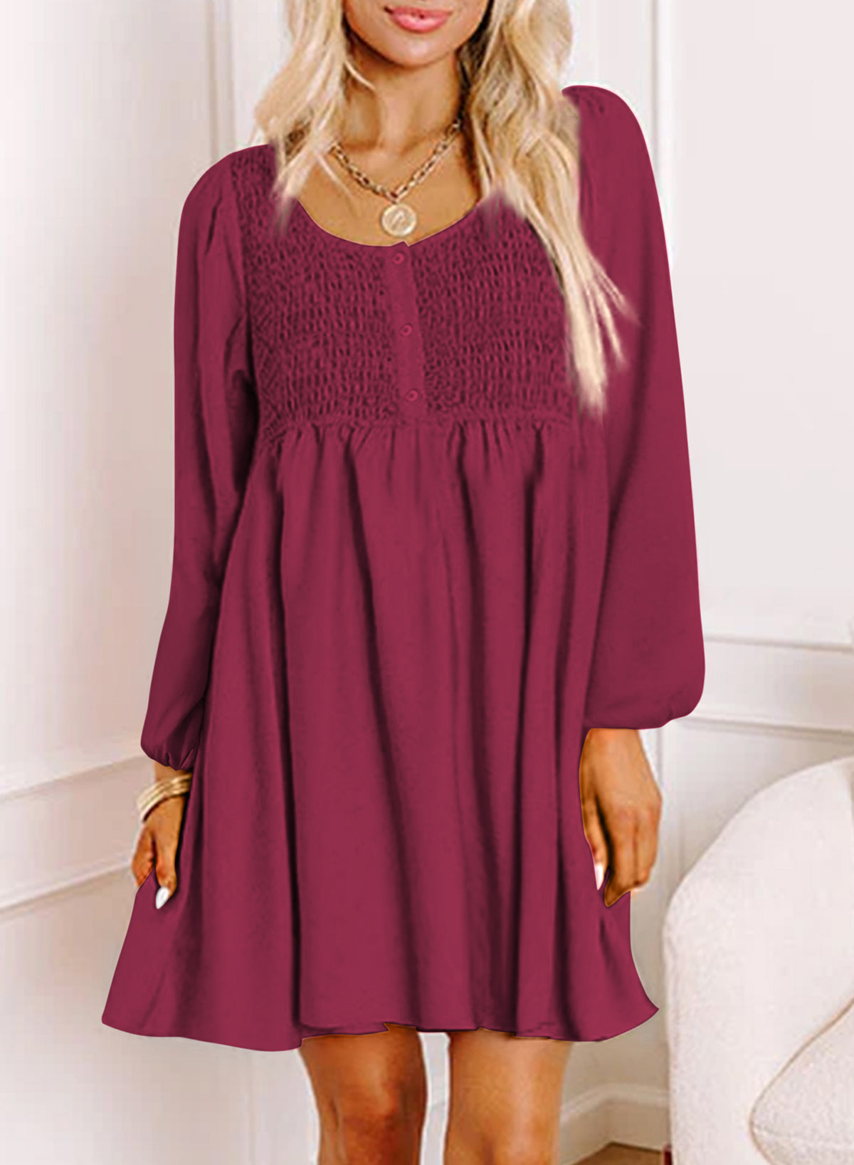 Dokotoo Fall Dresses for Women 2026 Casual Long Sleeve Mini Dress