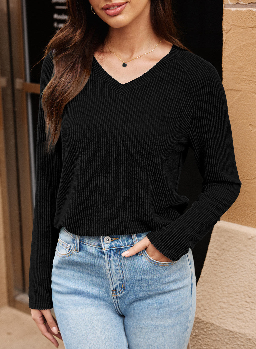 Dokotoo Spring Tops for Women 2026 Long Sleeve Ribbed Knit Teacher Shirts