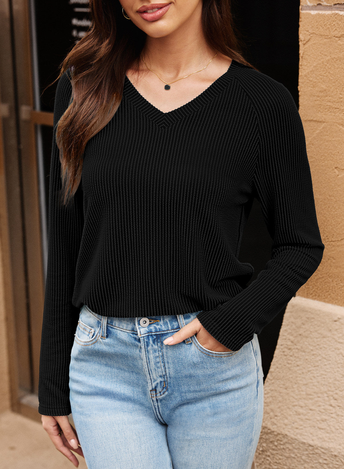 Dokotoo Spring Tops for Women 2026 Long Sleeve Ribbed Knit Teacher Shirts