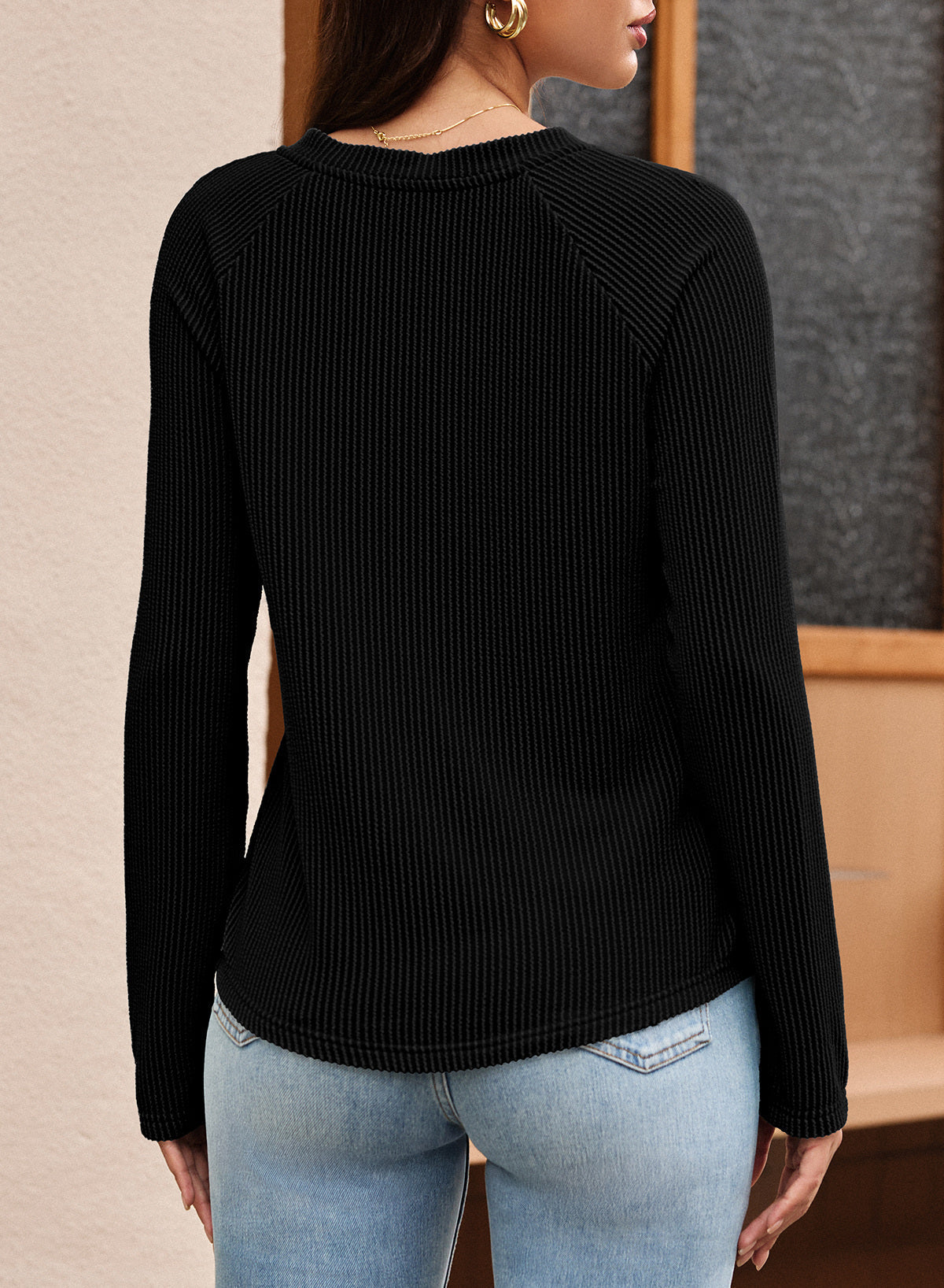 Dokotoo Spring Tops for Women 2026 Long Sleeve Ribbed Knit Teacher Shirts
