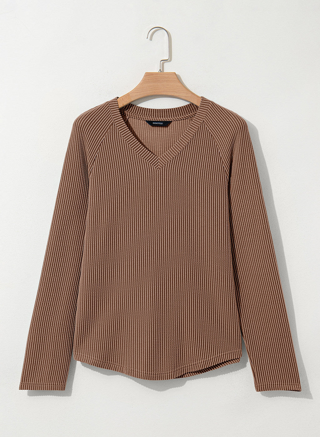 Dokotoo Spring Tops for Women 2026 Long Sleeve Ribbed Knit Teacher Shirts