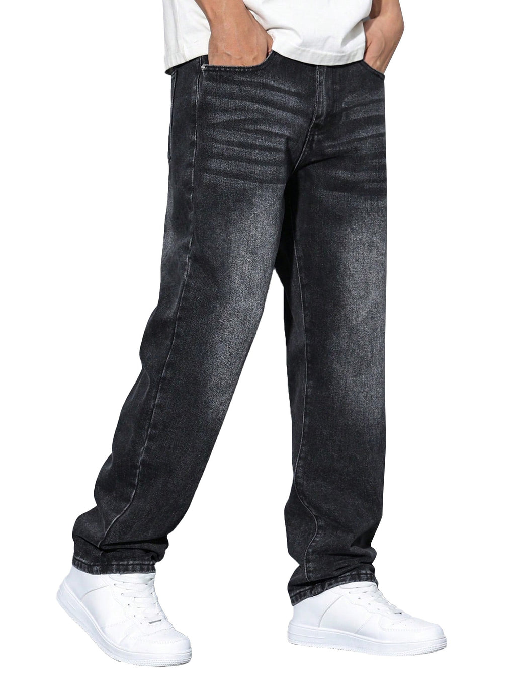 Dokotoo Men Mens Baggy Wide Leg Jeans Loose Fit Denim Pants