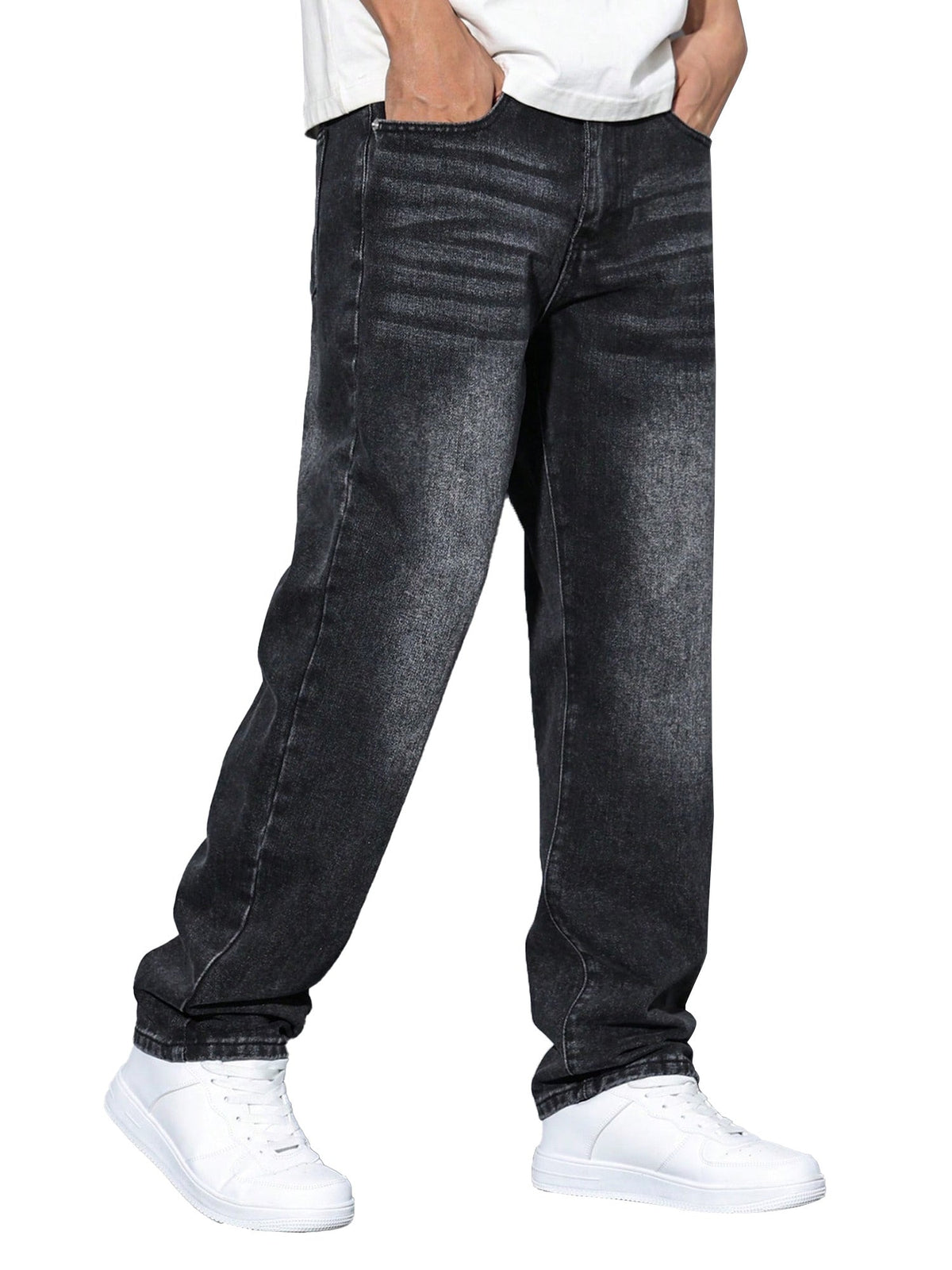 Dokotoo Men Mens Baggy Wide Leg Jeans Loose Fit Denim Pants