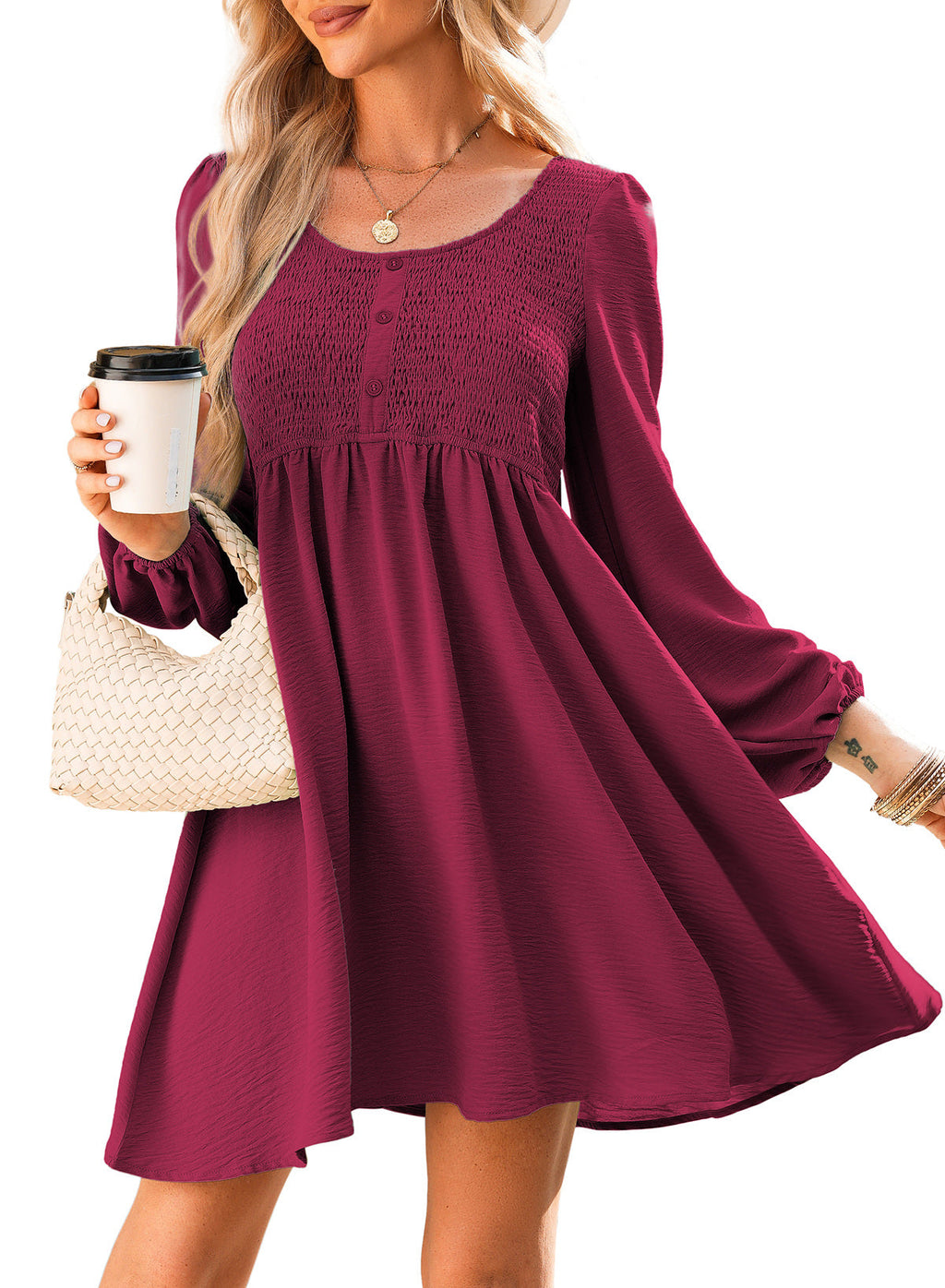 Dokotoo Fall Dresses for Women 2026 Casual Long Sleeve Mini Dress