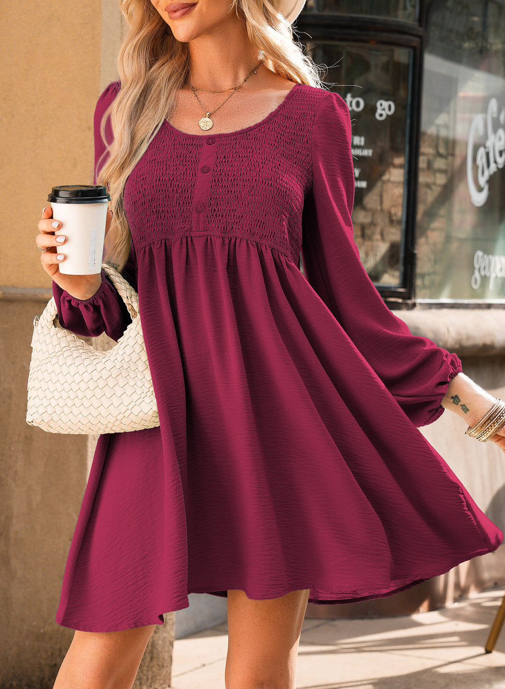 Dokotoo Fall Dresses for Women 2026 Casual Long Sleeve Mini Dress