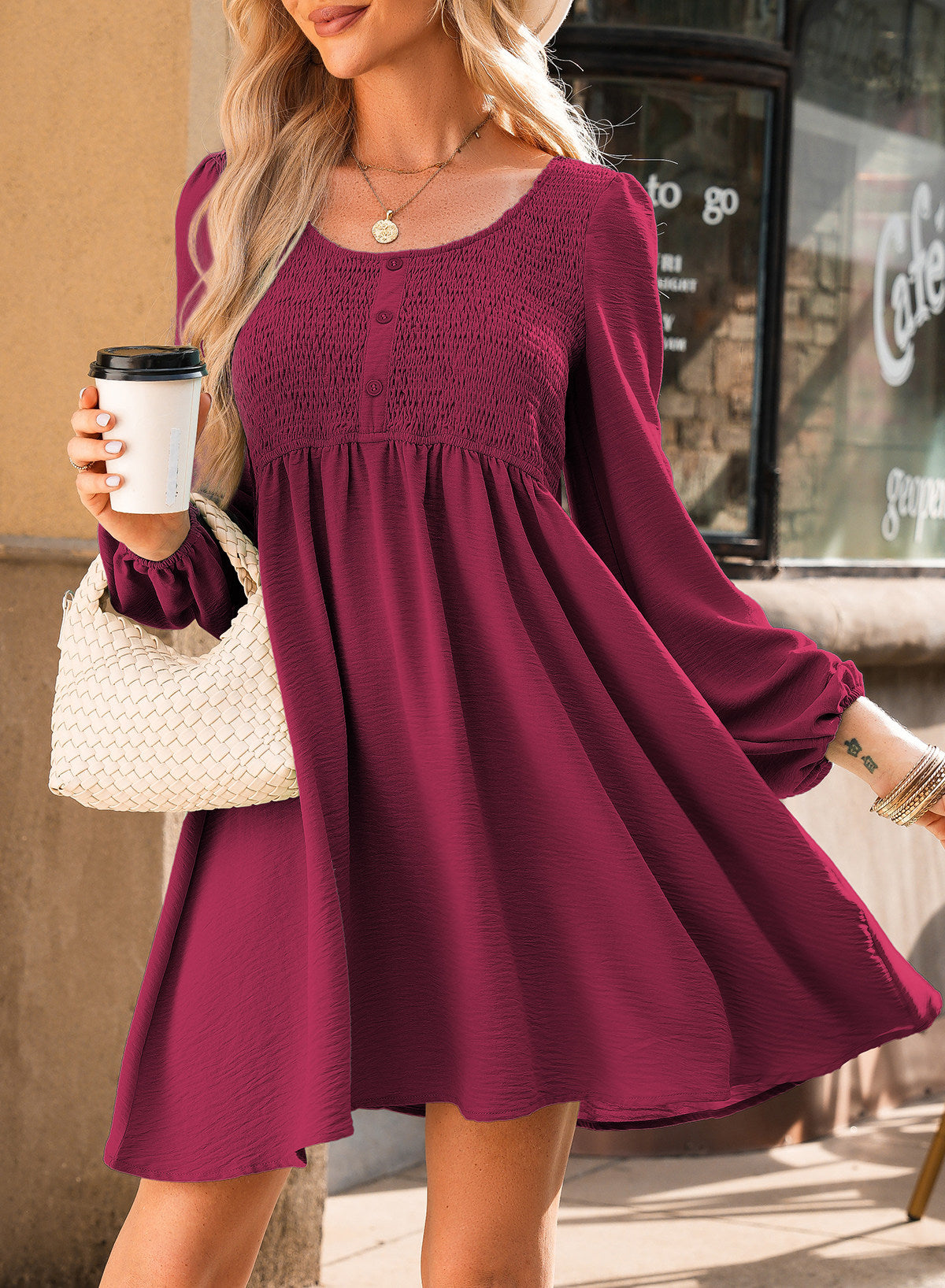 Dokotoo Fall Dresses for Women 2026 Casual Long Sleeve Mini Dress