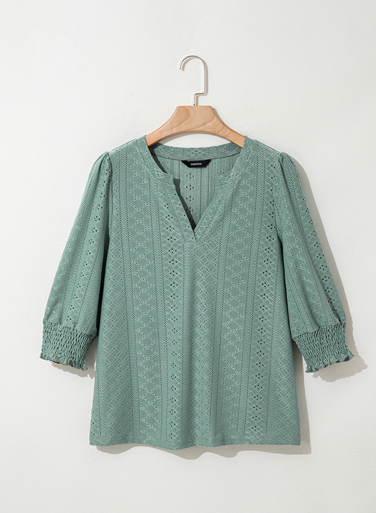 Dokotoo Womens Hollow Out Blouses 3/4 Sleeve Business Tops T-Shirts 2026