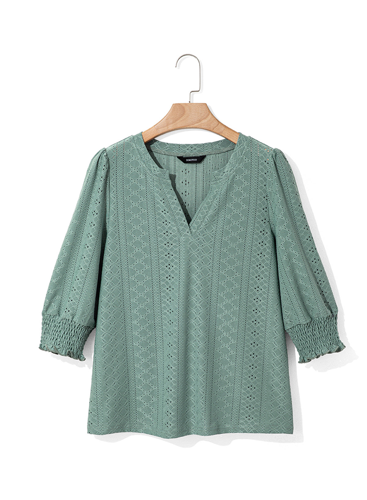 Dokotoo Womens Hollow Out Blouses 3/4 Sleeve Business Tops T-Shirts 2026