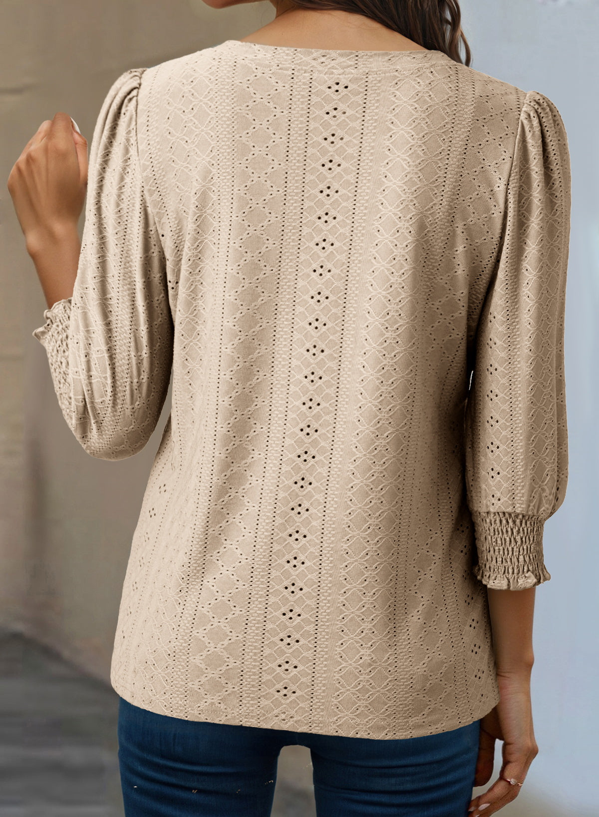 Dokotoo Womens Hollow Out Blouses 3/4 Sleeve Business Tops T-Shirts 2026