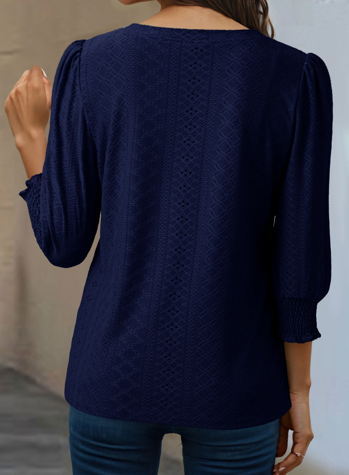 Dokotoo Womens Hollow Out Blouses 3/4 Sleeve Business Tops T-Shirts 2026