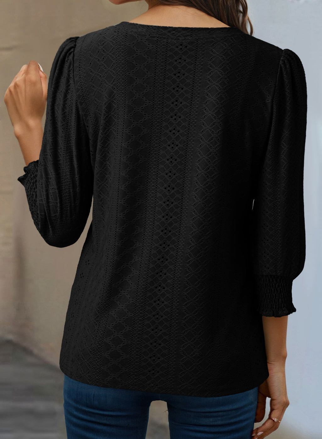 Dokotoo Womens Hollow Out Blouses 3/4 Sleeve Business Tops T-Shirts 2026