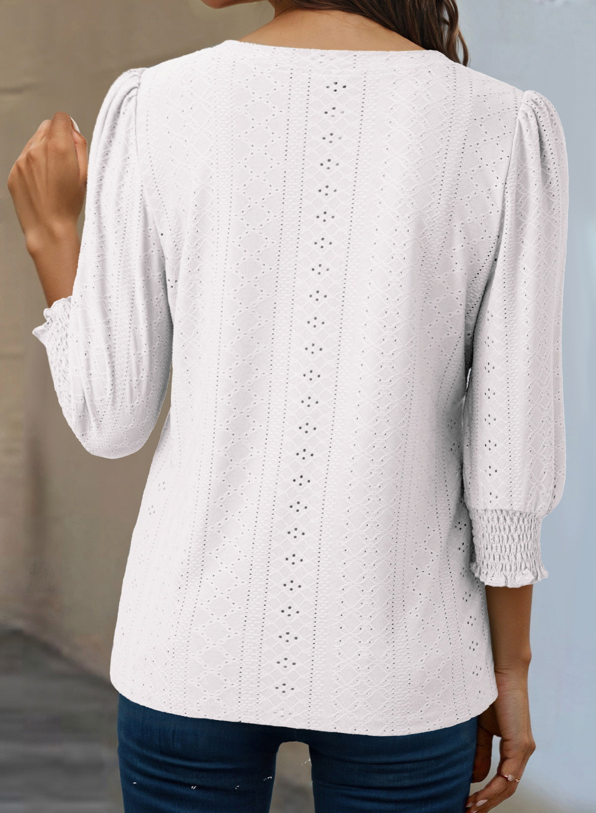Dokotoo Womens Hollow Out Blouses 3/4 Sleeve Business Tops T-Shirts 2026