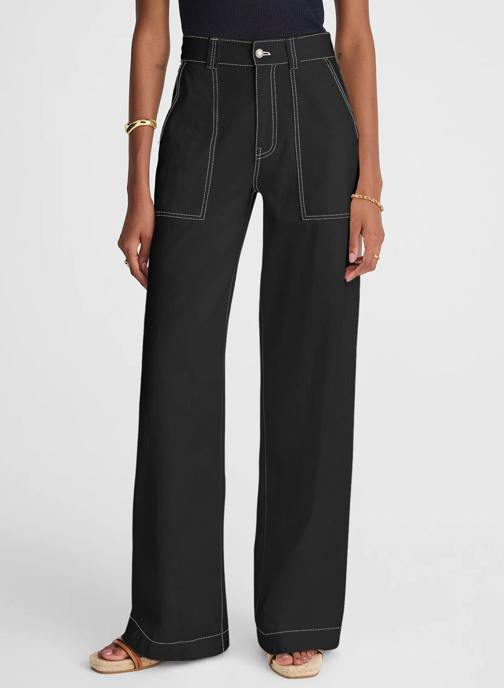 Dokotoo Women's Pants High Waisted Jeans Stretch Colorblock Denim Pants