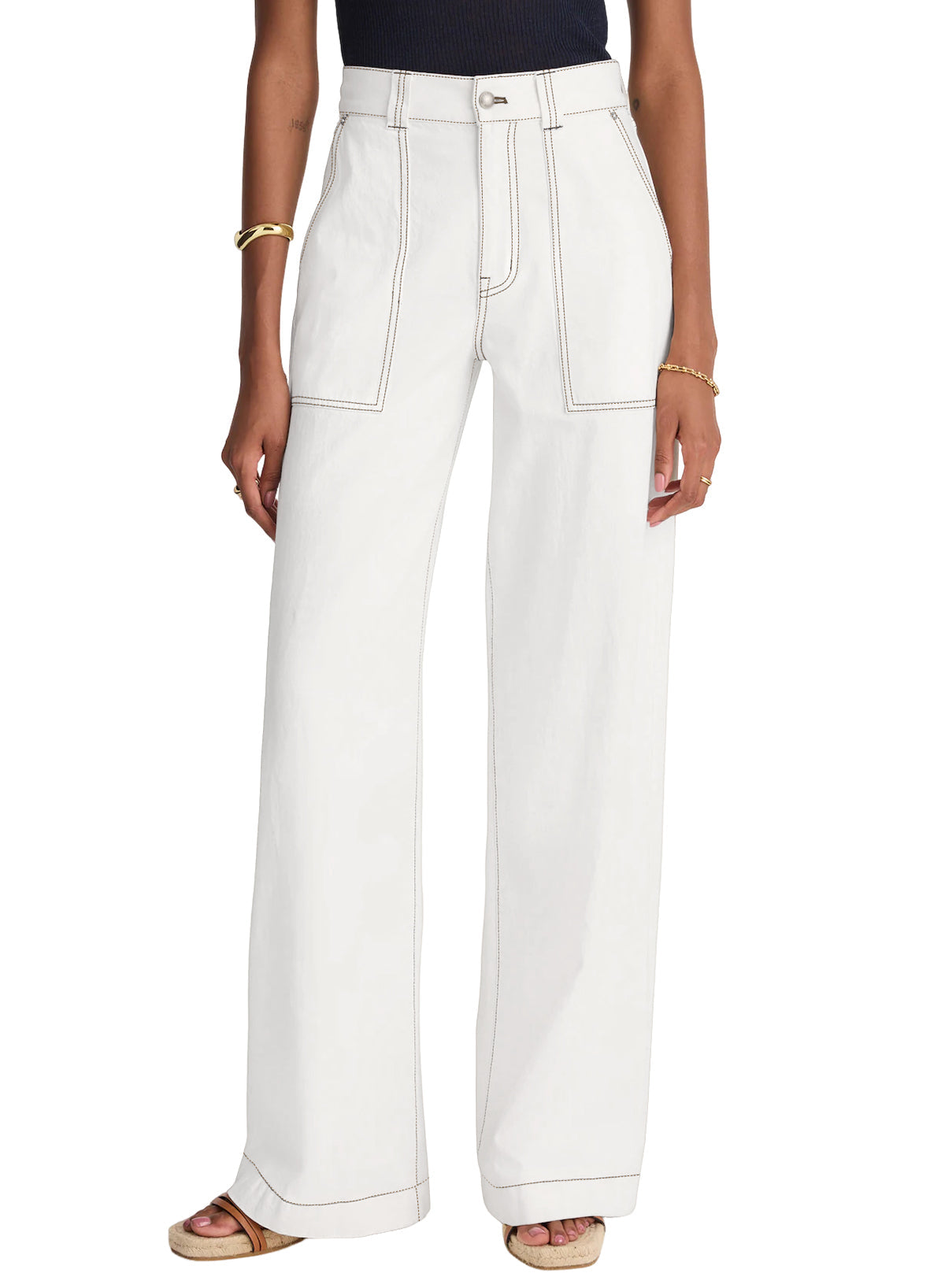 Dokotoo Women's Pants High Waisted Jeans Stretch Colorblock Denim Pants
