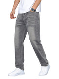 Dokotoo Men Mens Baggy Wide Leg Jeans Loose Fit Denim Pants