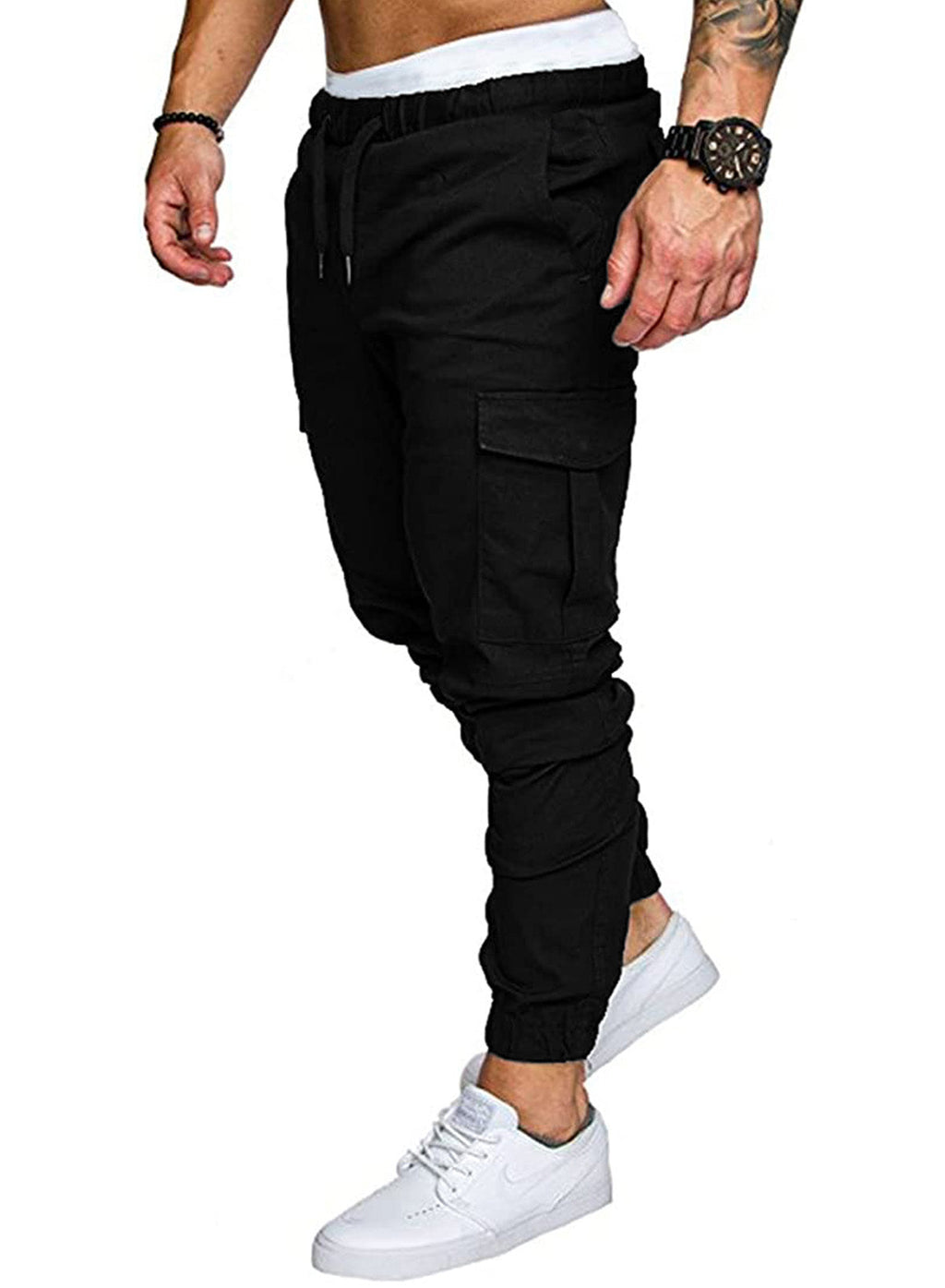 Dokotoo Men Men's Cotton Cargo Joggers Slim Fit Work Pants