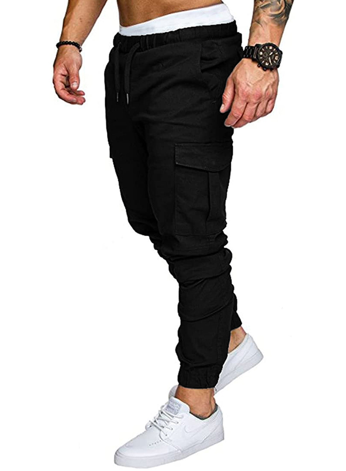Dokotoo Men Men's Cotton Cargo Joggers Slim Fit Work Pants