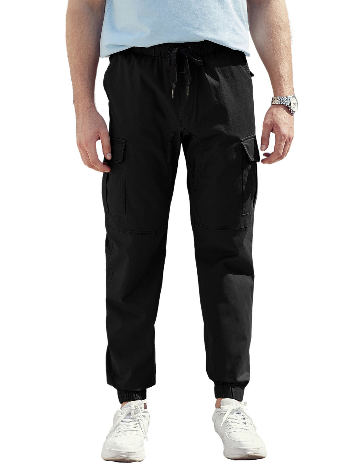 Dokotoo Men Men's Cotton Cargo Joggers Slim Fit Work Pants