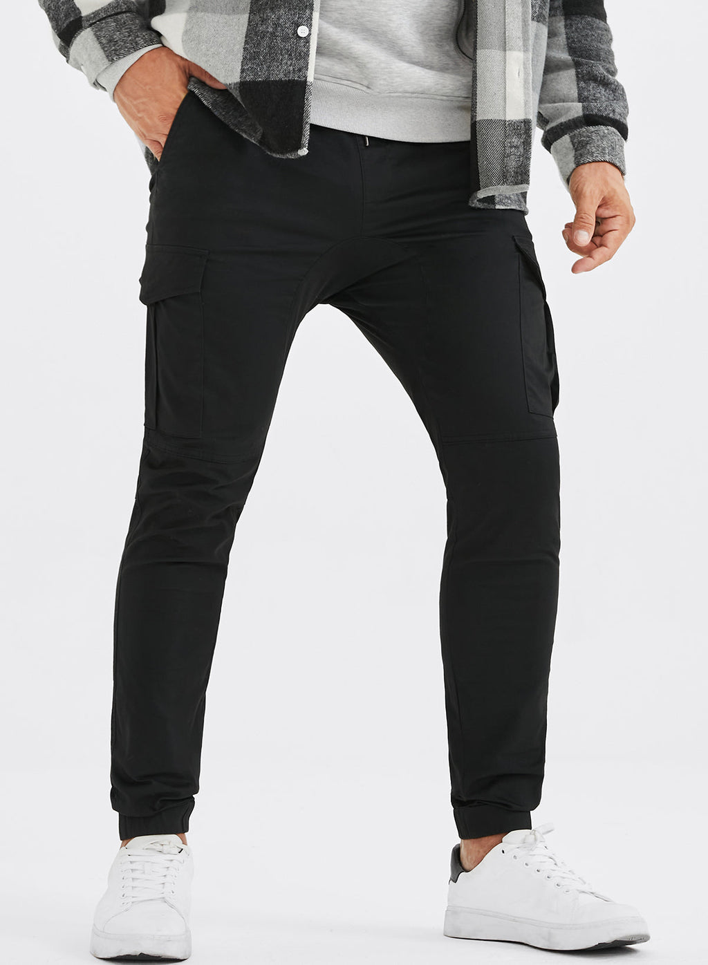 Dokotoo Men Men's Cotton Cargo Joggers Slim Fit Work Pants
