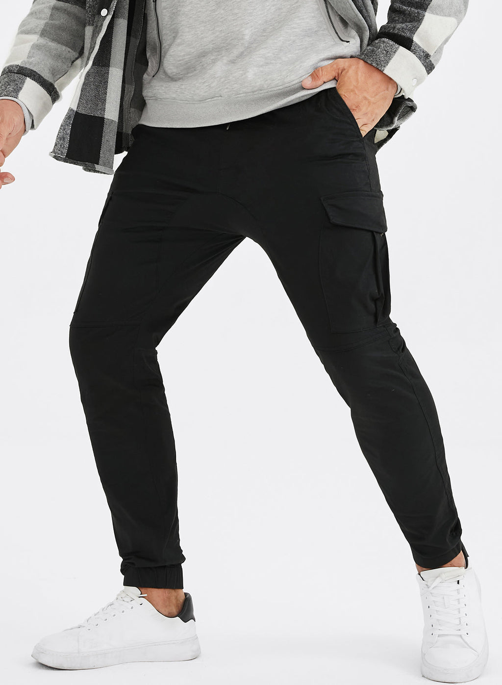 Dokotoo Men Men's Cotton Cargo Joggers Slim Fit Work Pants