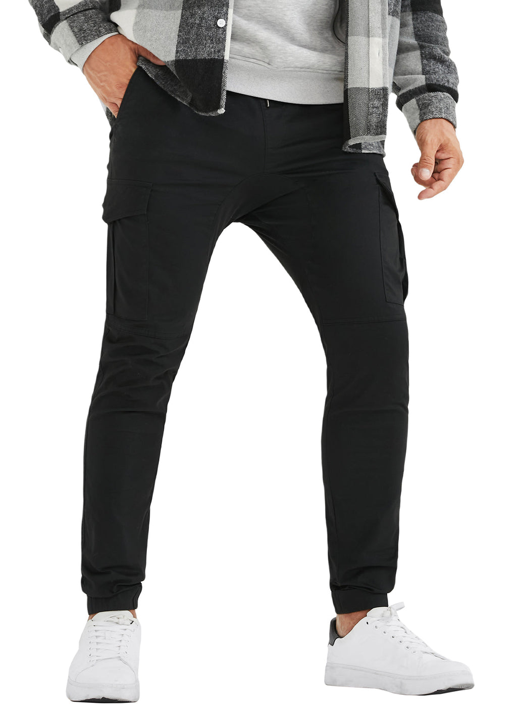 Dokotoo Men Men's Cotton Cargo Joggers Slim Fit Work Pants