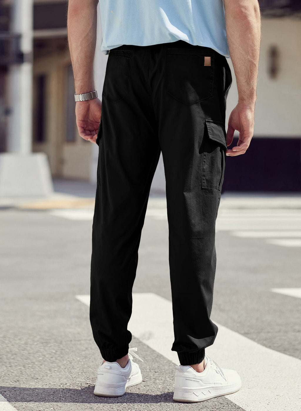 Dokotoo Men Men's Cotton Cargo Joggers Slim Fit Work Pants
