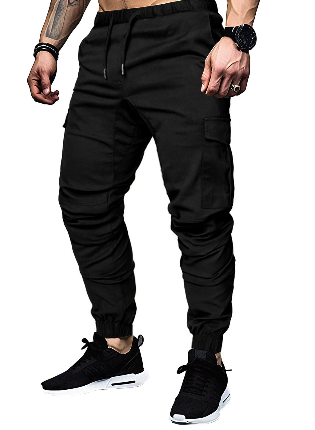Dokotoo Men Men's Cotton Cargo Joggers Slim Fit Work Pants