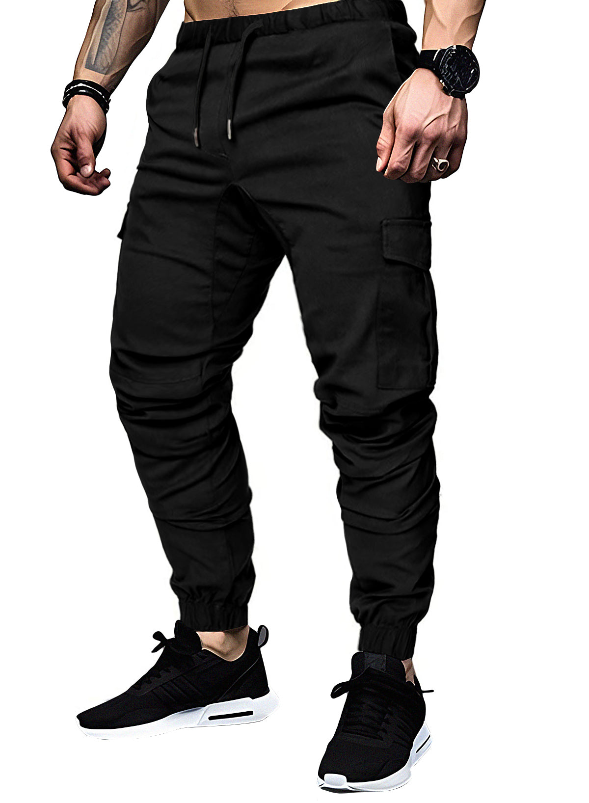 Dokotoo Men Men's Cotton Cargo Joggers Slim Fit Work Pants