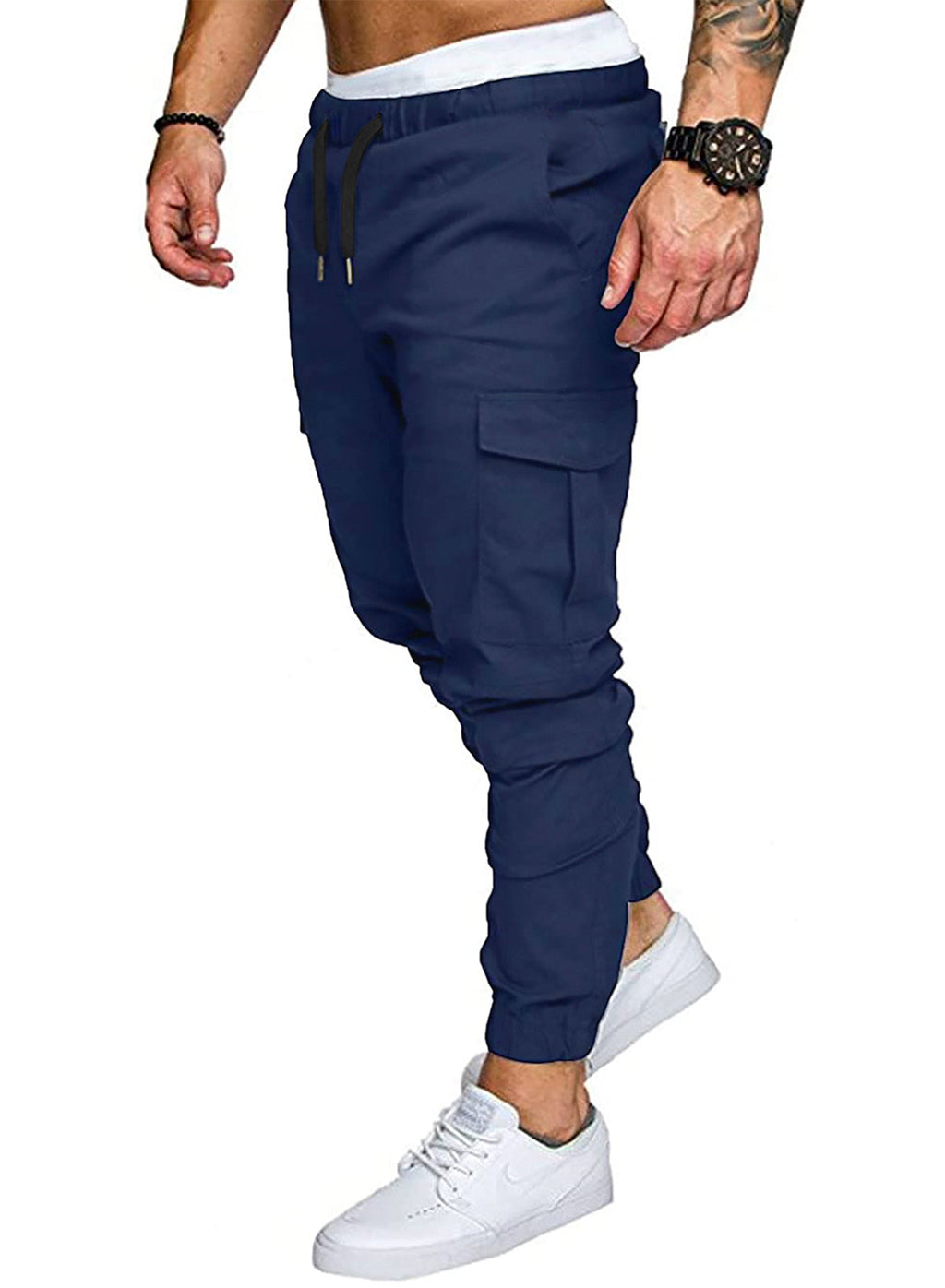 Dokotoo Men Men's Cotton Cargo Joggers Slim Fit Work Pants