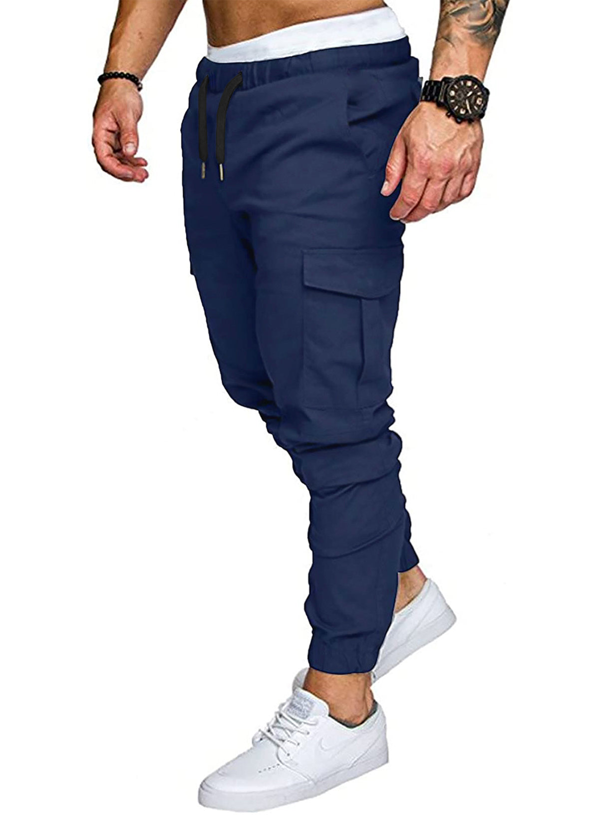 Dokotoo Men Men's Cotton Cargo Joggers Slim Fit Work Pants