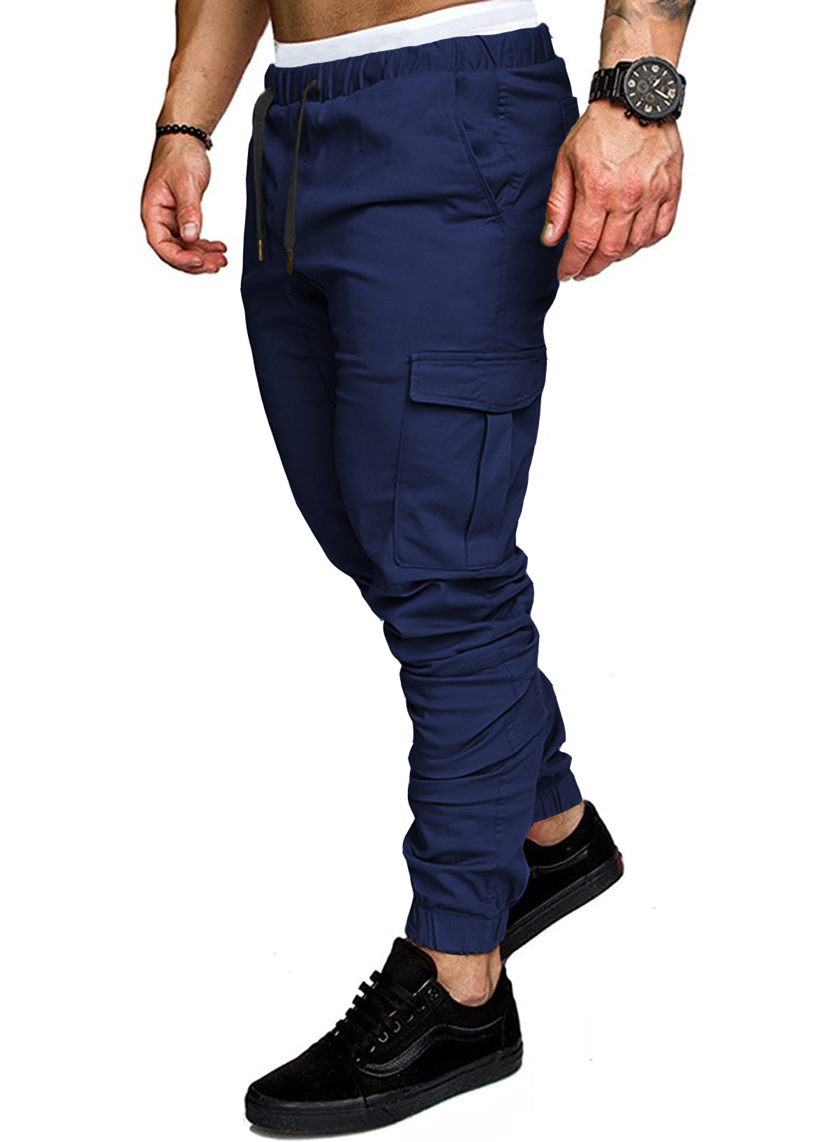 Dokotoo Men Men's Cotton Cargo Joggers Slim Fit Work Pants