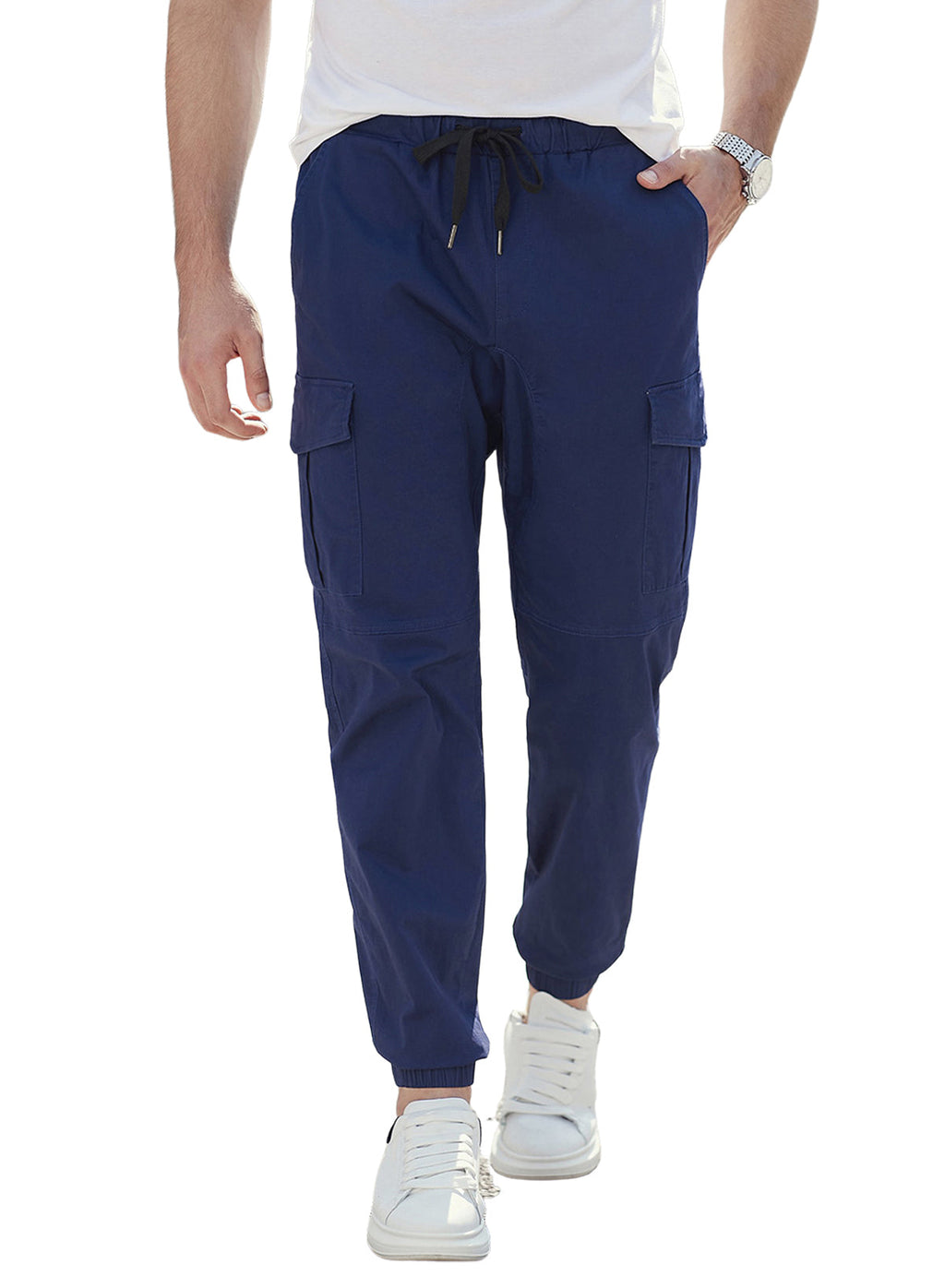 Dokotoo Men Men's Cotton Cargo Joggers Slim Fit Work Pants