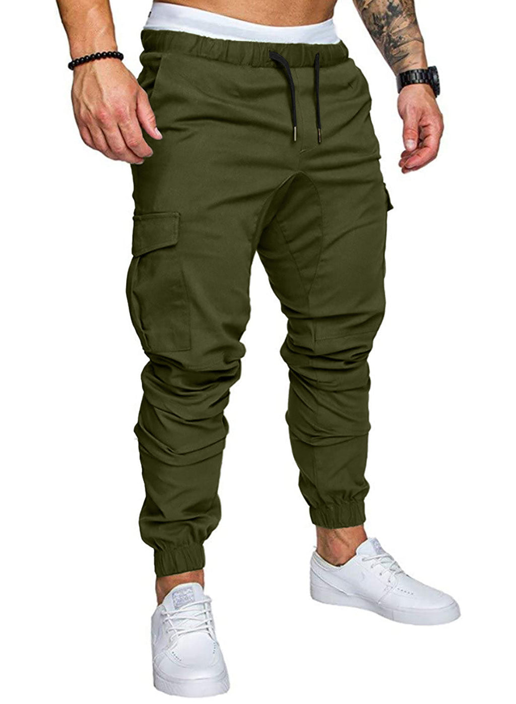 Dokotoo Men Men's Cotton Cargo Joggers Slim Fit Work Pants
