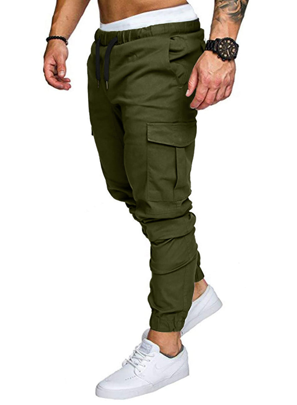 Dokotoo Men Men's Cotton Cargo Joggers Slim Fit Work Pants