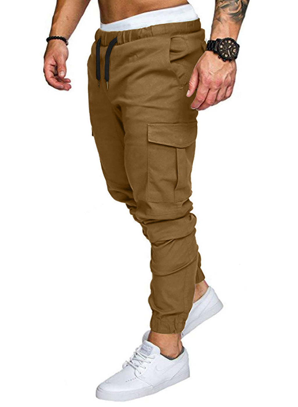 Dokotoo Men Men's Cotton Cargo Joggers Slim Fit Work Pants