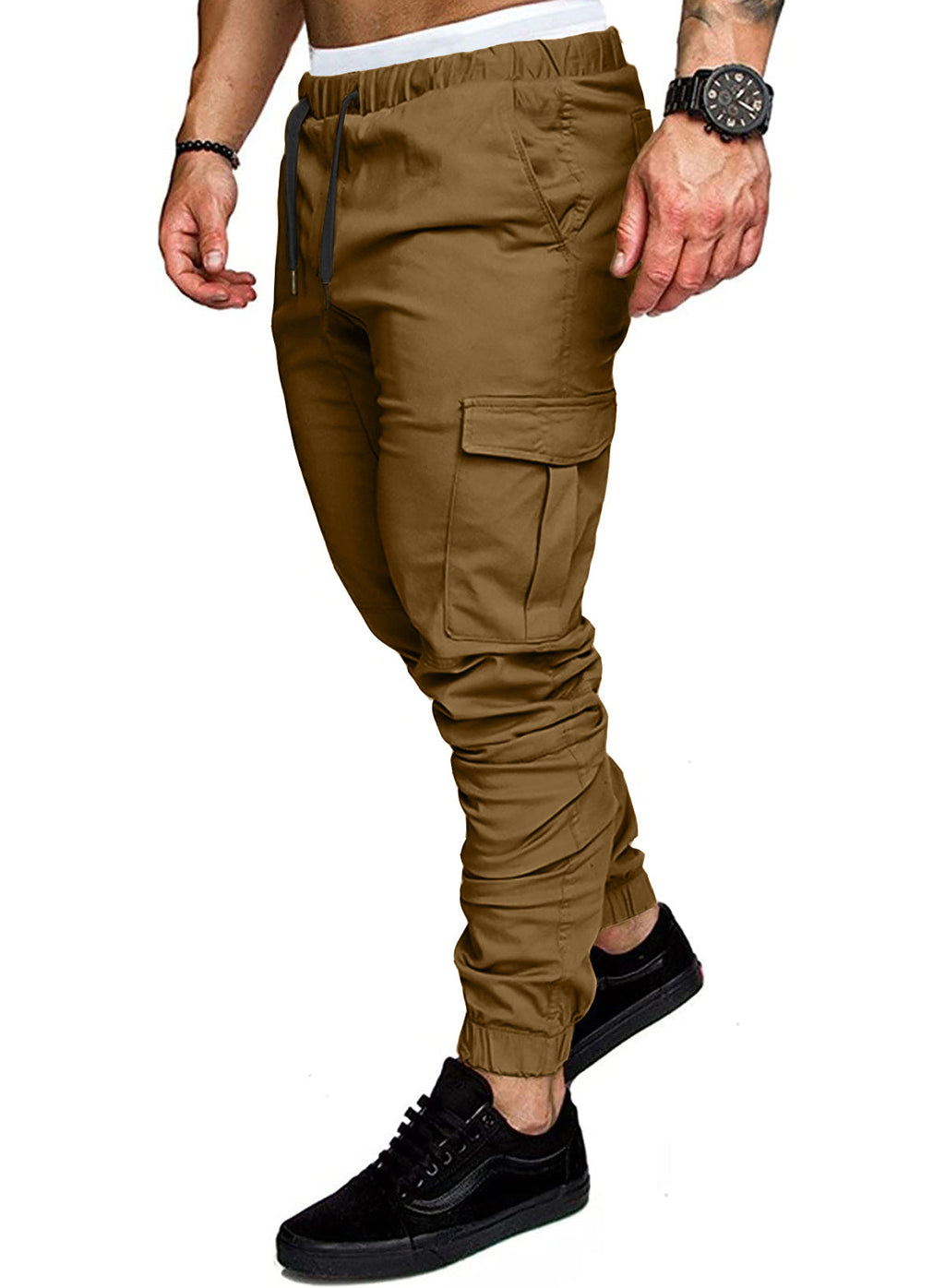 Dokotoo Men Men's Cotton Cargo Joggers Slim Fit Work Pants