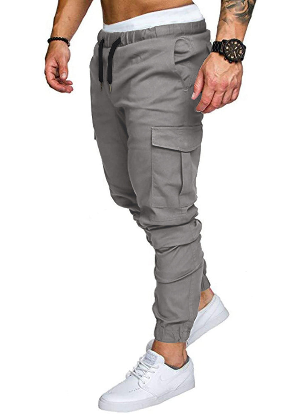 Dokotoo Men Men's Cotton Cargo Joggers Slim Fit Work Pants
