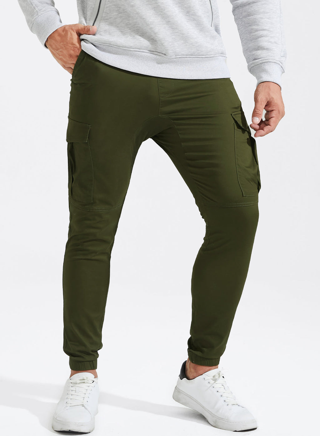Dokotoo Men Men's Cotton Cargo Joggers Slim Fit Work Pants