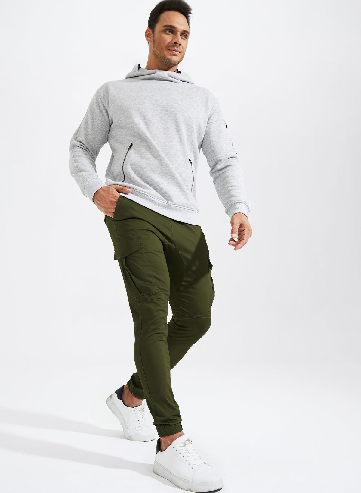 Dokotoo Men Men's Cotton Cargo Joggers Slim Fit Work Pants